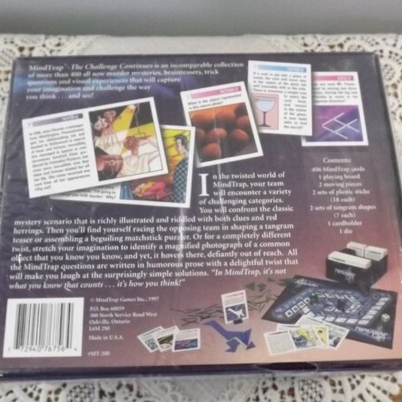 Vintage NIP MindTrap The Challenge Continues Game - Picture 5 of 5